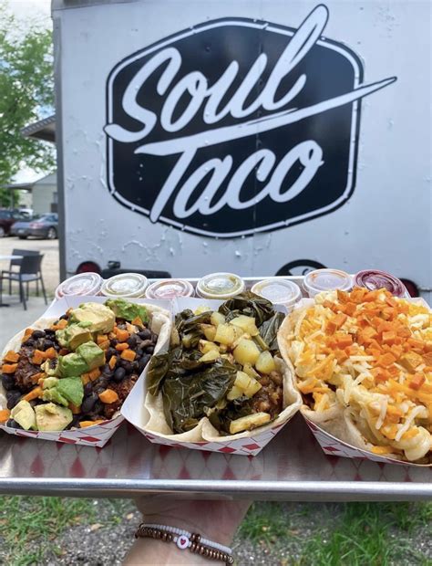 Soul taco - Address / Location: 321 N 2nd St. Richmond, VA 23219. For menu, health nutrition facts, hours, delivery, reservations or gift cards please call: 804-308-1010. RECOMMENDATIONS FROM THE MENU. Cuisine: Southern Comfort Food Diet Plan / Foods: Tacos & Burritos. Please inquire for any specific diet-friendly, vegan, gluten free or organic meal ... 